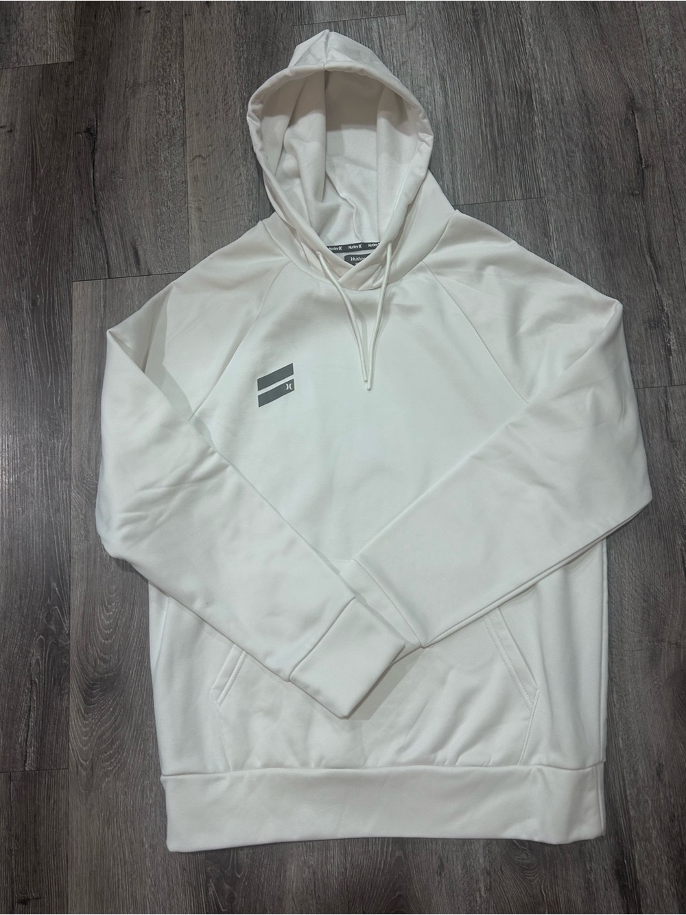 Hurley White Pullover Hoodie with Small Chest Logo